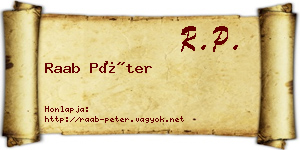 Raab Péter névjegykártya